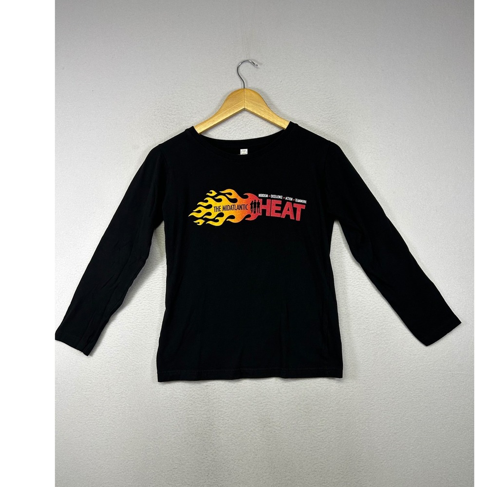 Streetwear L.A.T Apparel Womens M Black‎ Flame Graphic Long Sleeve T-Shirt 6895